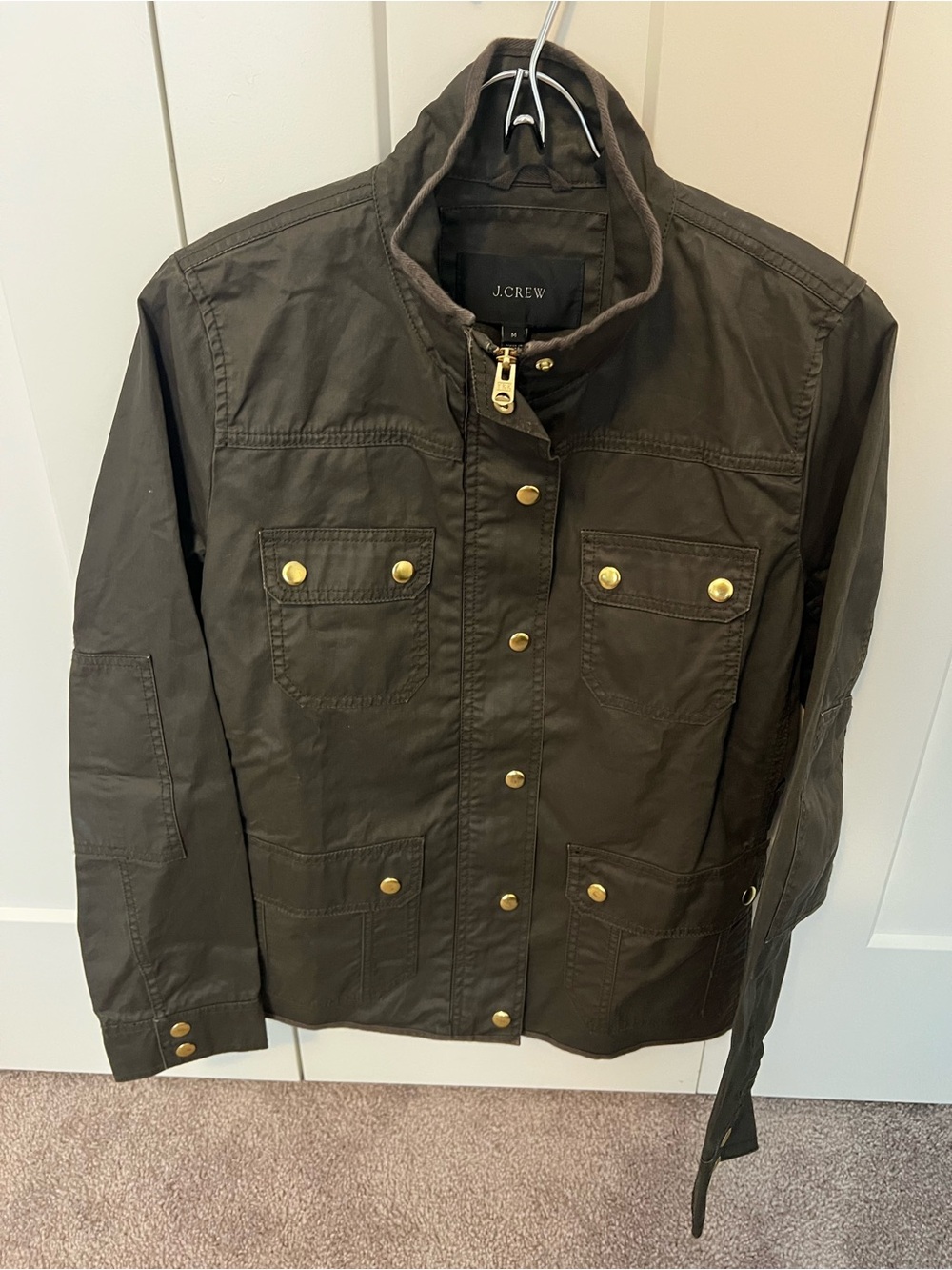 J. Crew Dark Olive Zip-Front Field Jacket